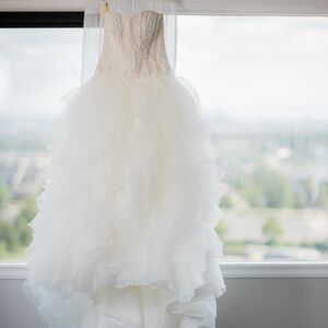 Oleg Cassini White Layered Wedding Dress